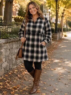 BeachLunchLounge Plaid Tunic Dress | Size XL